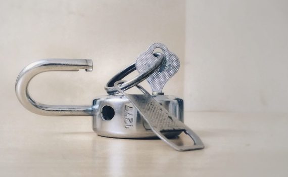 gray stainless steel padlock